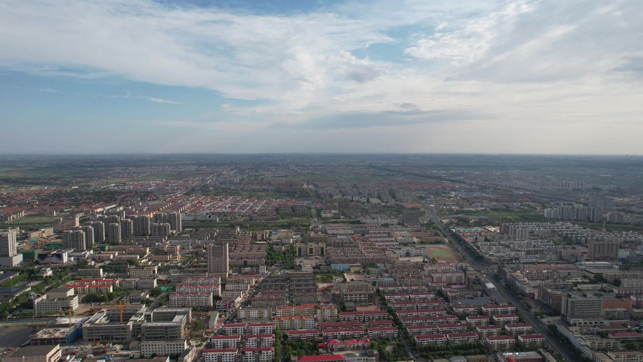  山东东营城市建设城市大景航拍