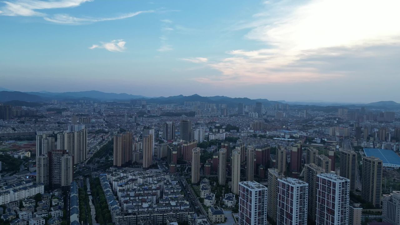  航拍江西萍乡大景萍乡建设