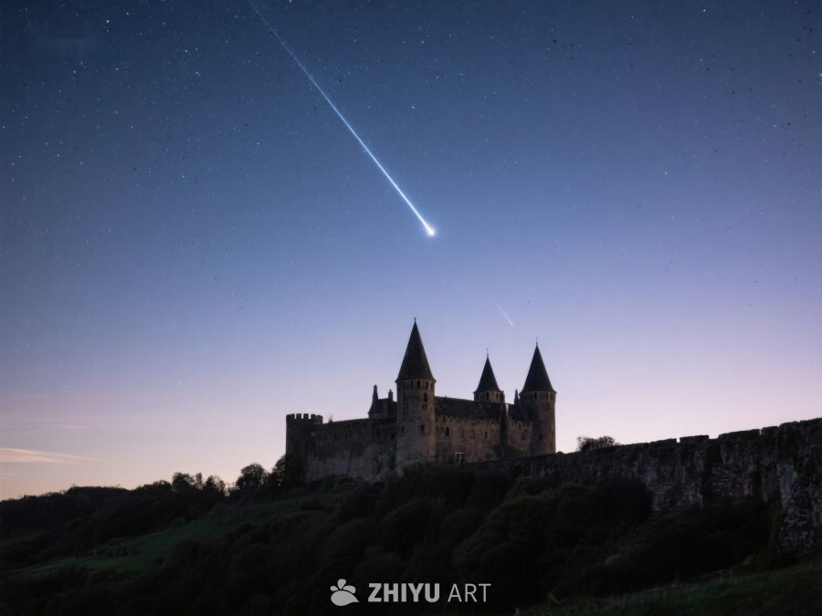 流星划过古堡夜空 40