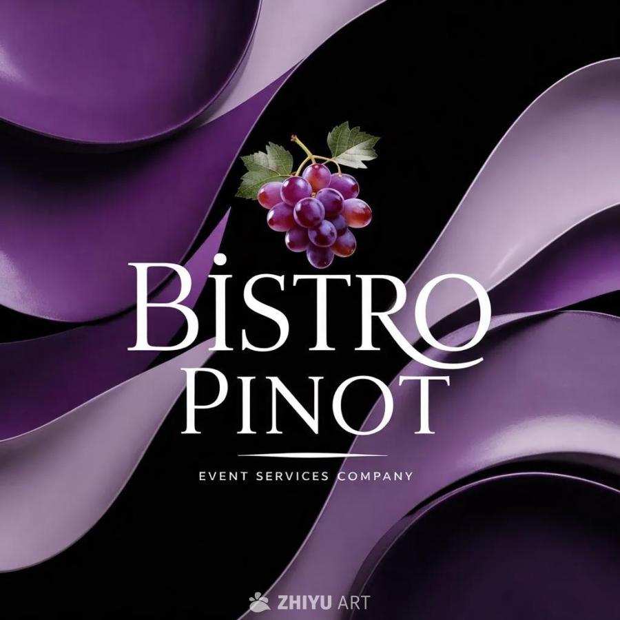 在黑色的背景上，呈现了活动服务公司“Bistro 