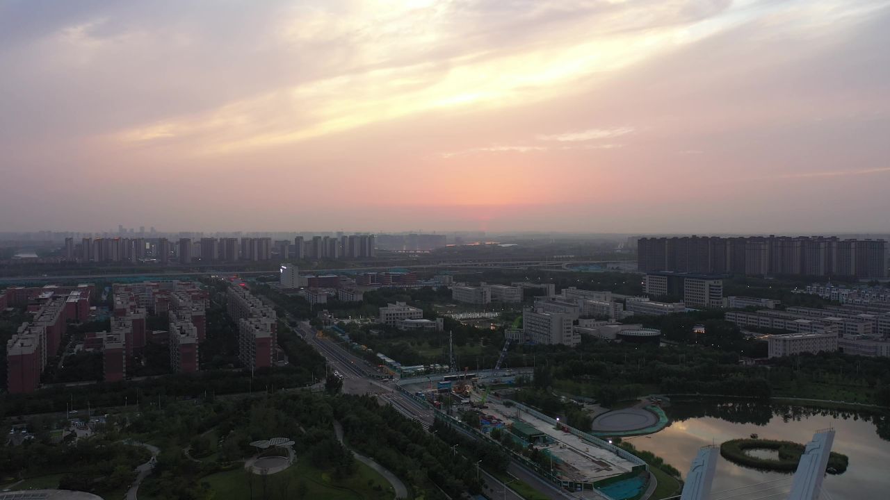 郑州龙子湖高校园区 航拍