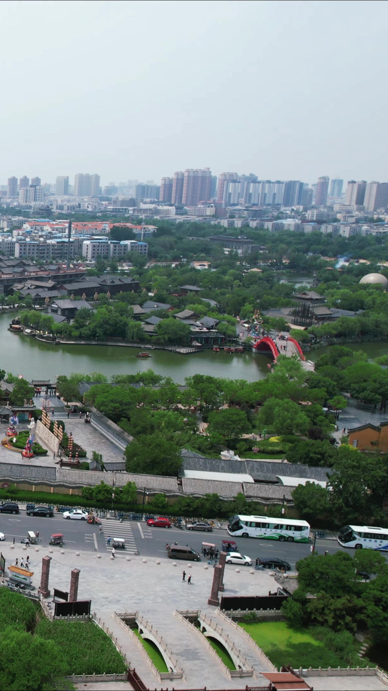 河南开封城市风光旅游景区航拍 