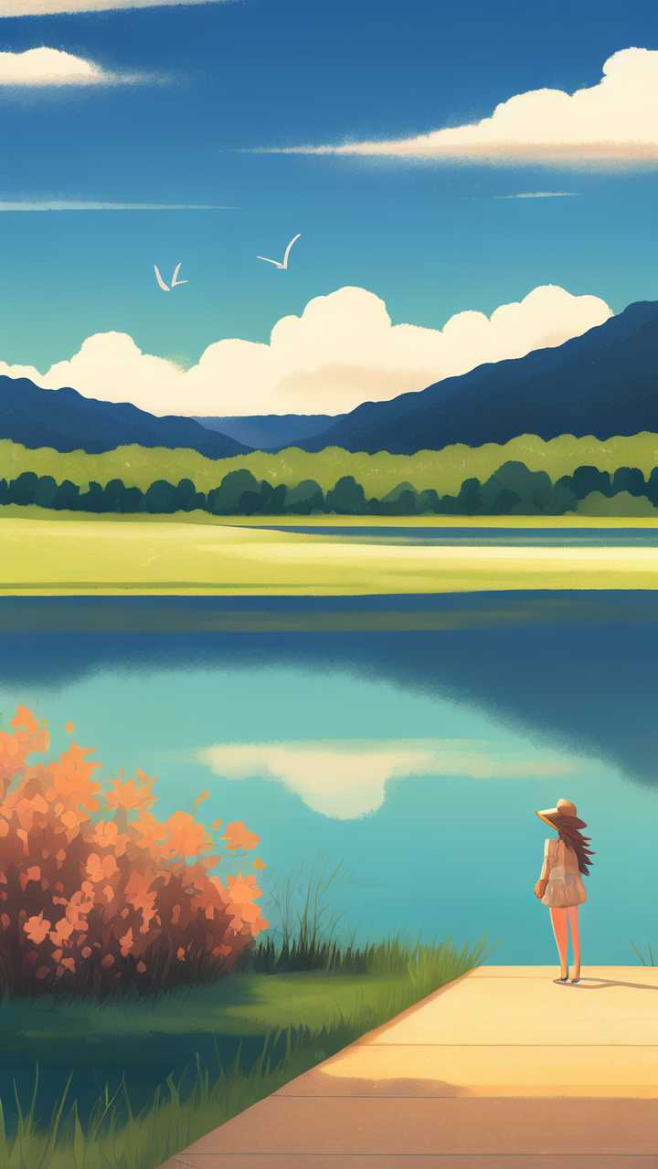 小暑夏季户外湖泊