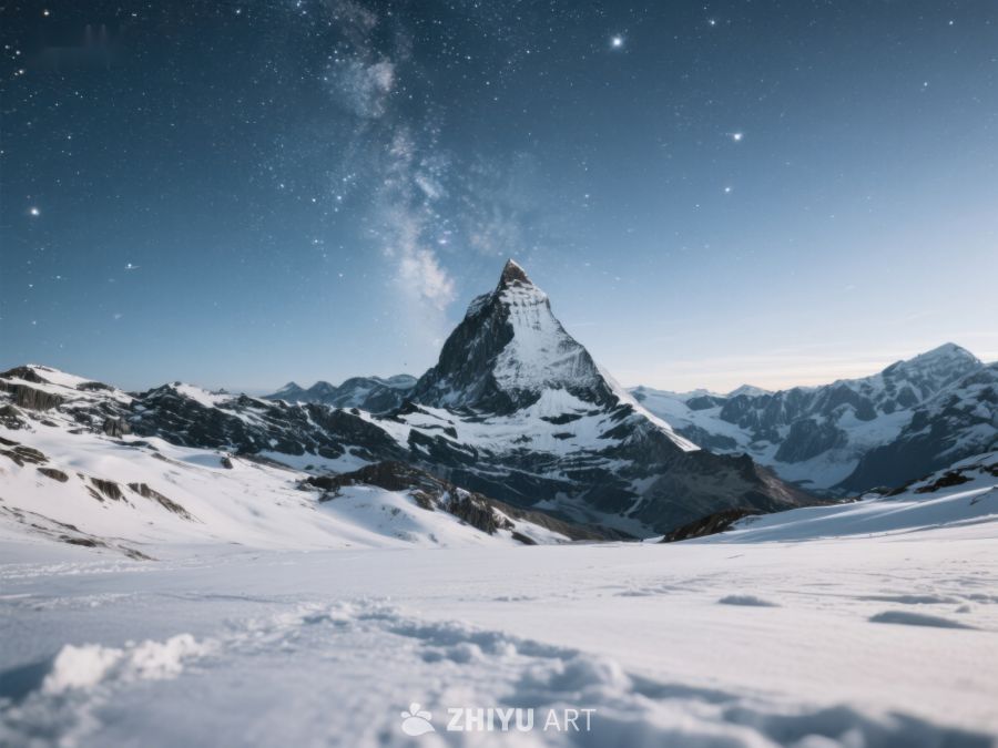夜空下的雪山奇峰 339