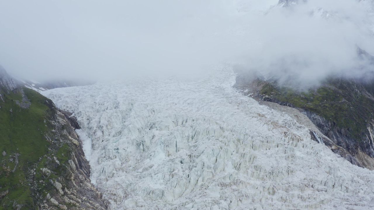 航拍西藏布加雪山冰川