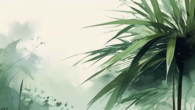 绿竹水墨插画背景图 38