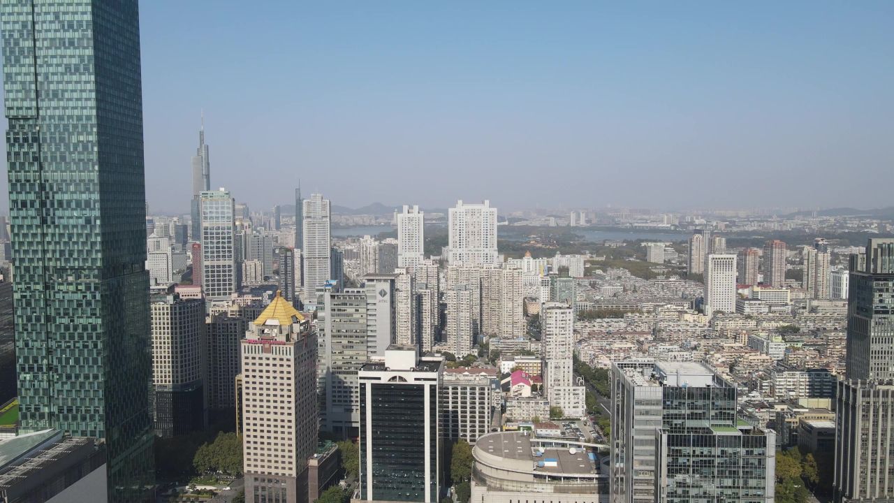 江苏南京城市风光旅游景区地标建筑航拍 
