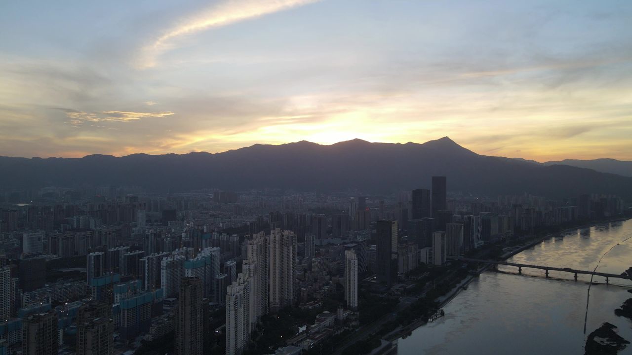 福建福州闽江鼓山日出航拍 3