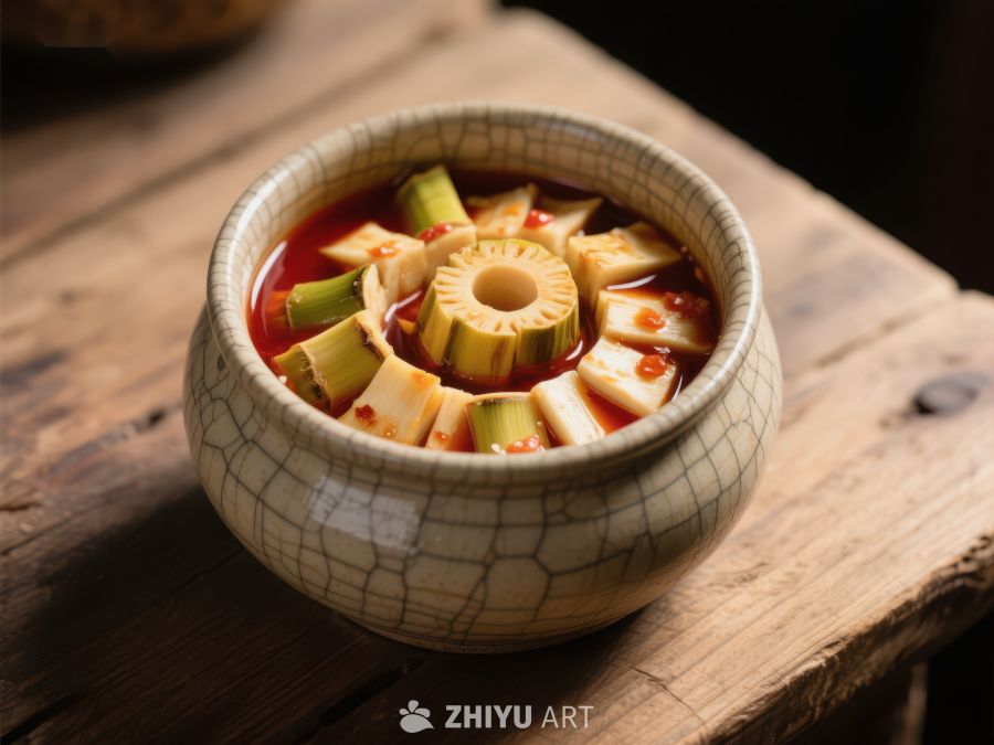 竹笋泡菜碗，传统风味美食 1830