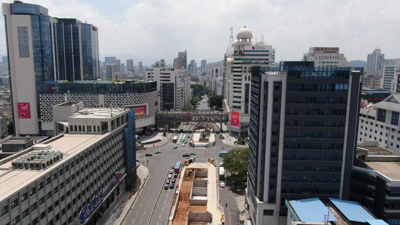 福建福州城市大景航拍