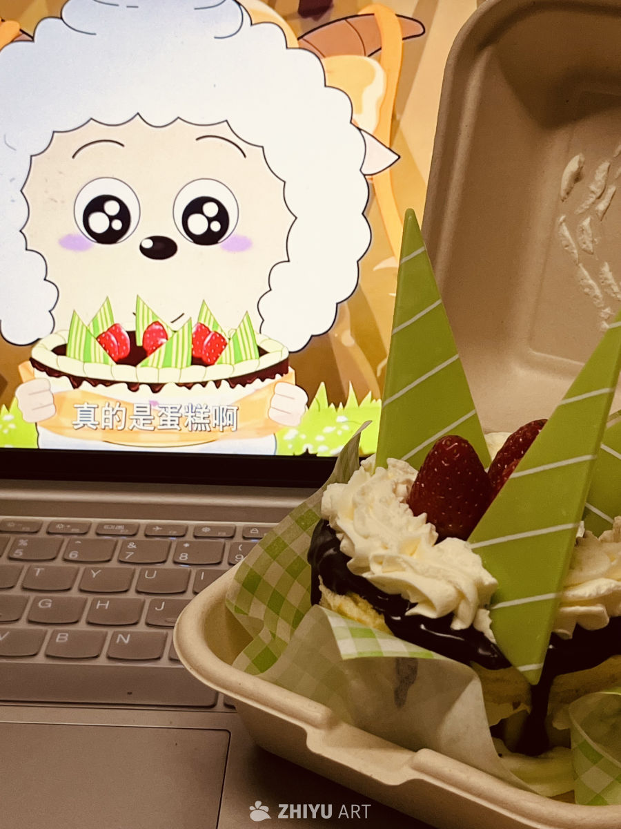 美味蛋糕与萌趣卡通