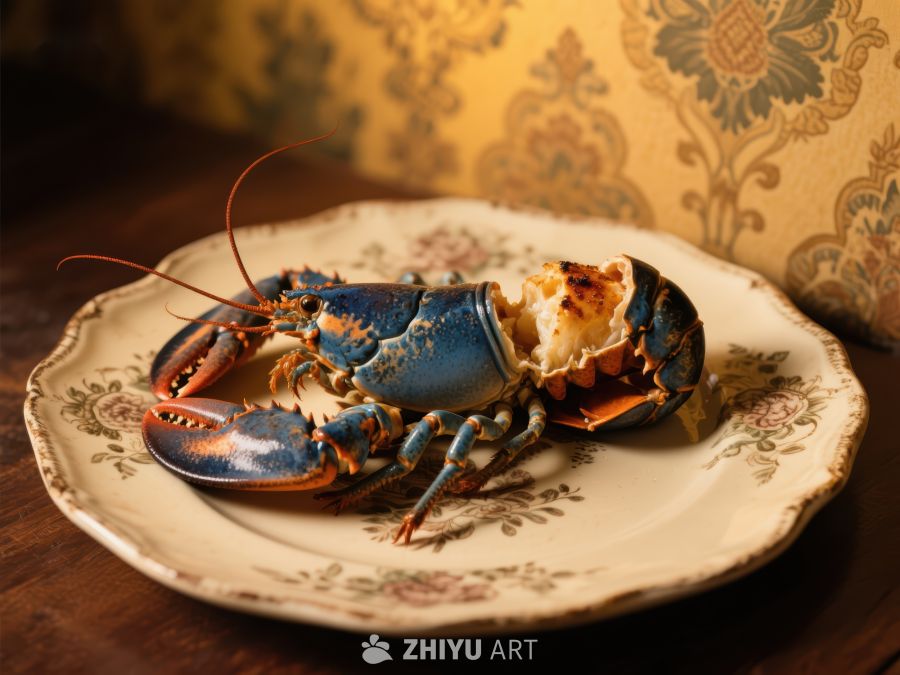 盘中龙虾，精致摆盘