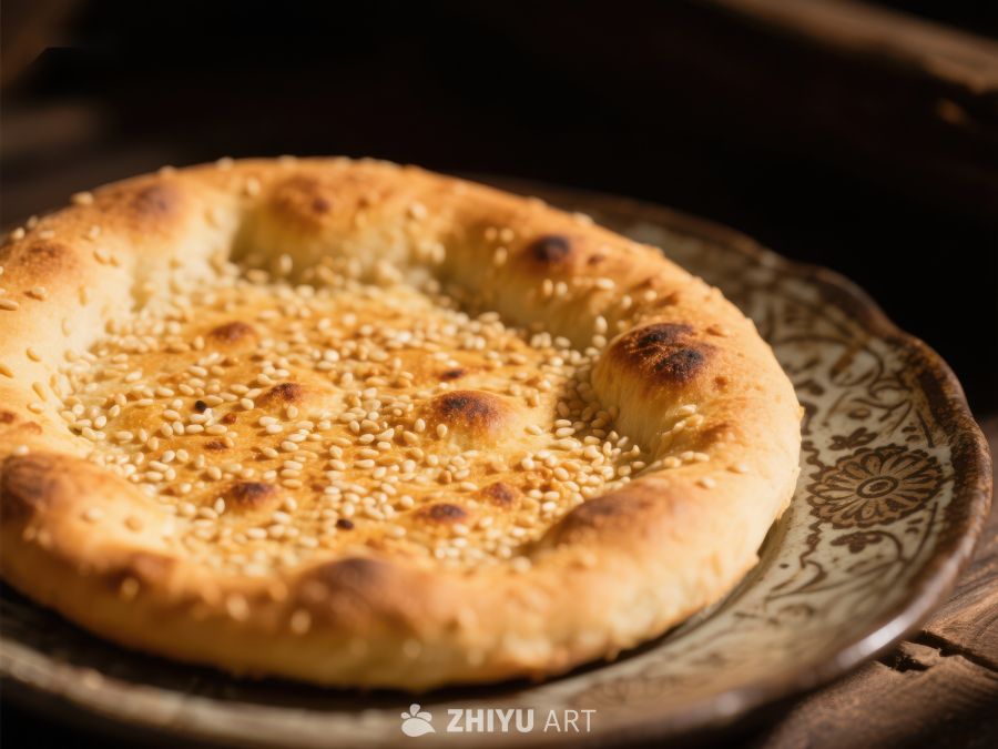 芝麻点缀的烤饼 1386