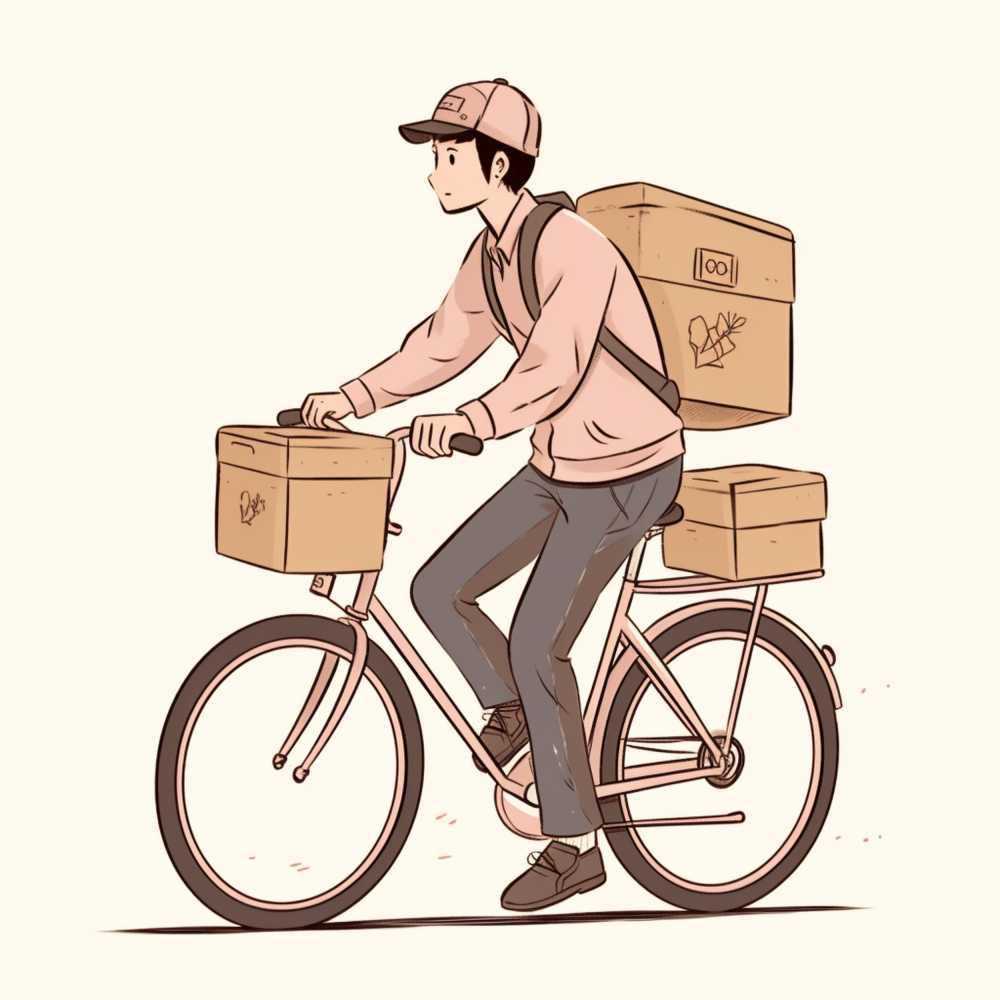自行车男孩送货
