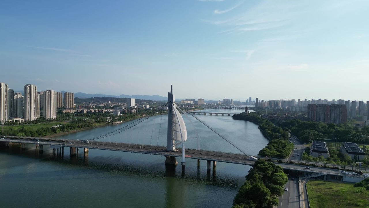 航拍江西上饶大桥