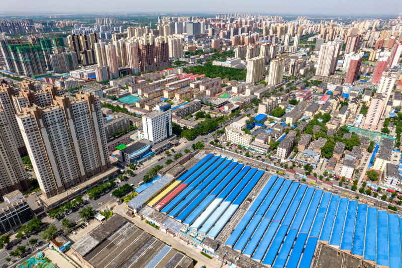 河北衡水城市风光航拍图