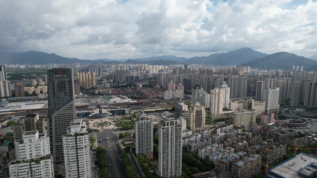浙江温州城市风光地标建筑航拍 