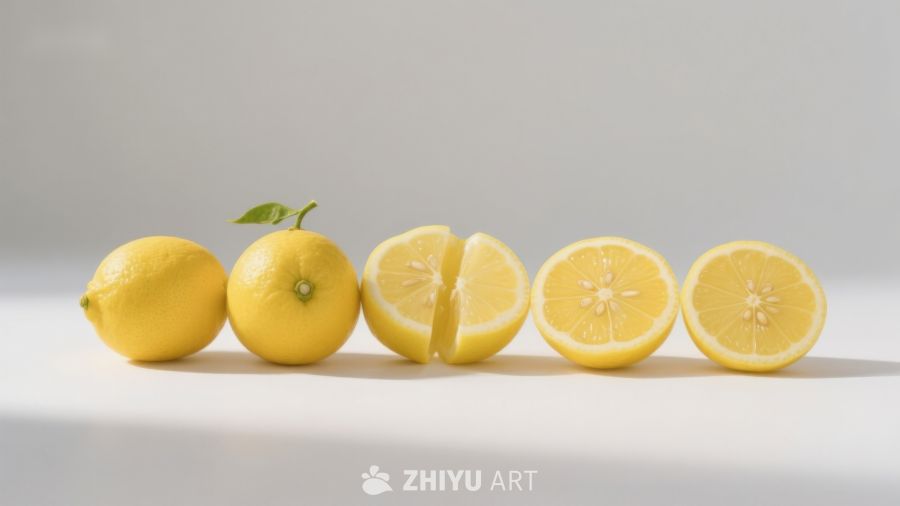 柠檬切片排列展示