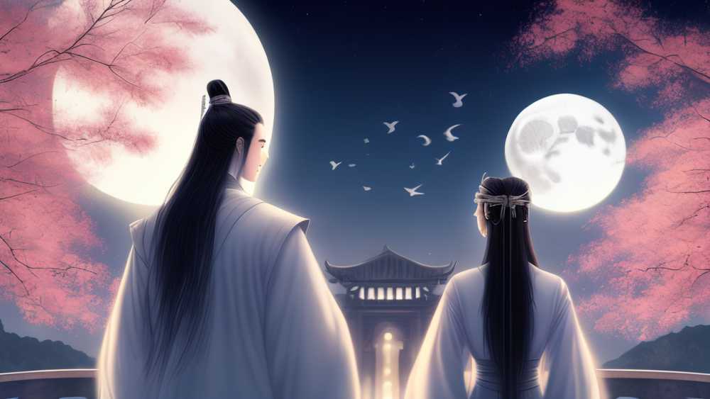 七夕情人节国潮七夕插画七夕节日情侣