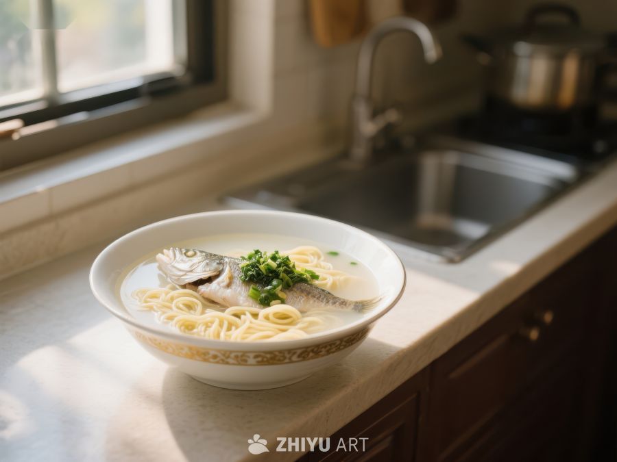 厨房窗边的鱼汤面 71