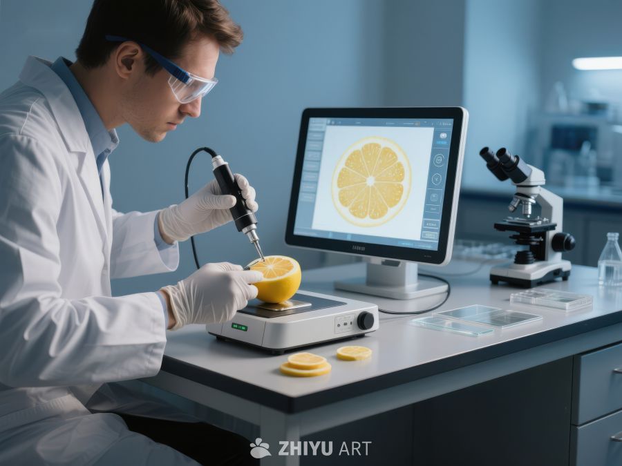 科学家在实验室分析柠檬成分 236