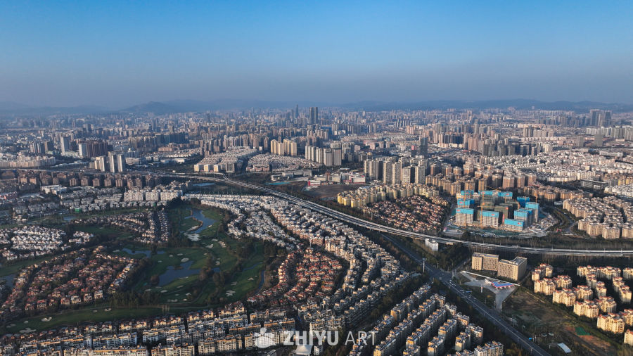 航拍云南昆明市 城市大景 6