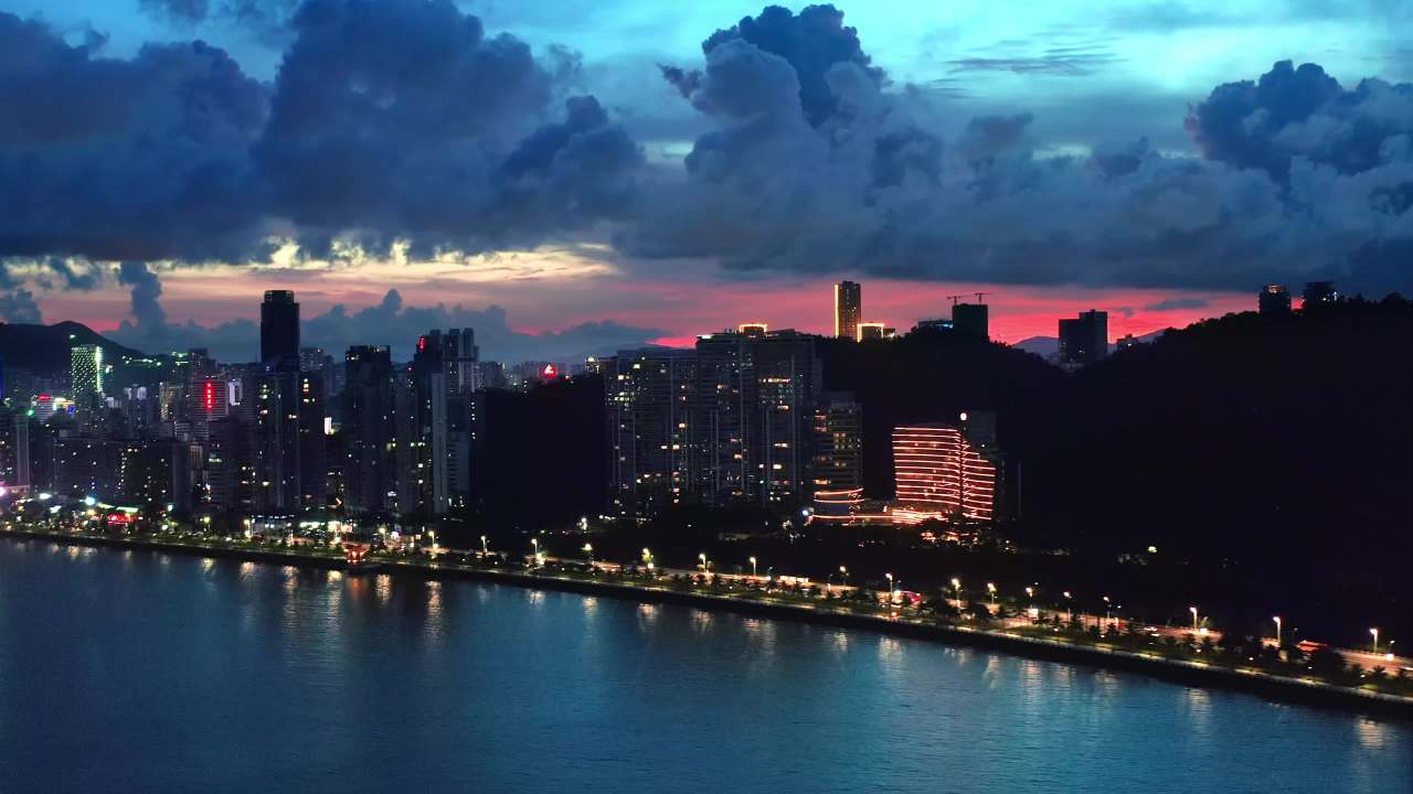 珠海拱北空镜晚霞十二