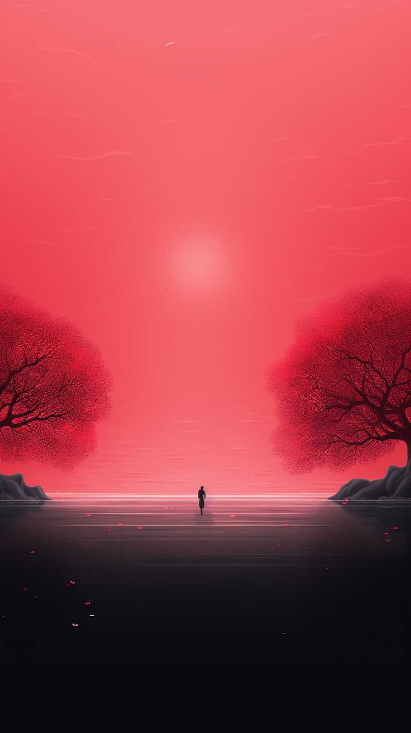 红色背景艺术图