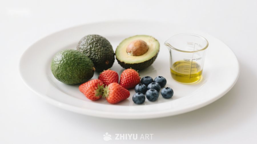 新鲜水果与橄榄油的健康组合