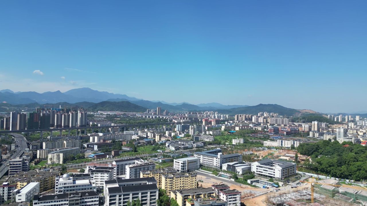 航拍江西宜春建设宜春大景