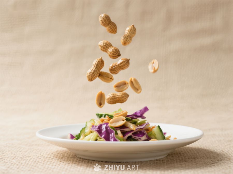 花生落入沙拉盘中瞬间 282