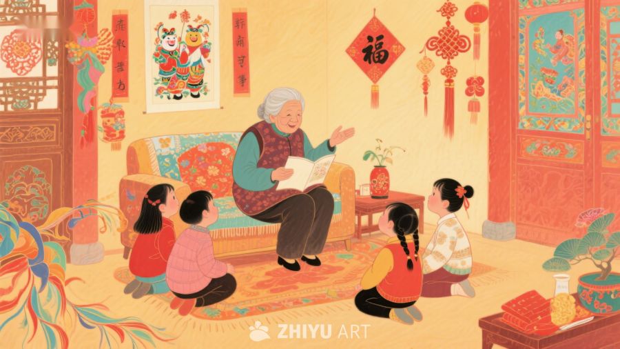 祖母与孙辈共度温馨时光 1268
