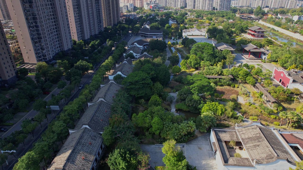 航拍福州闽都民俗园景观 5