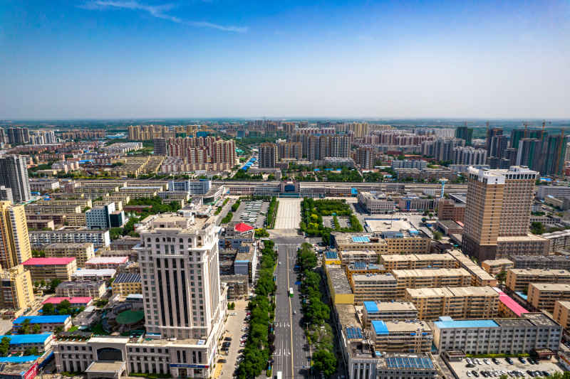 湖北衡水火车站高楼建筑航拍摄影图
