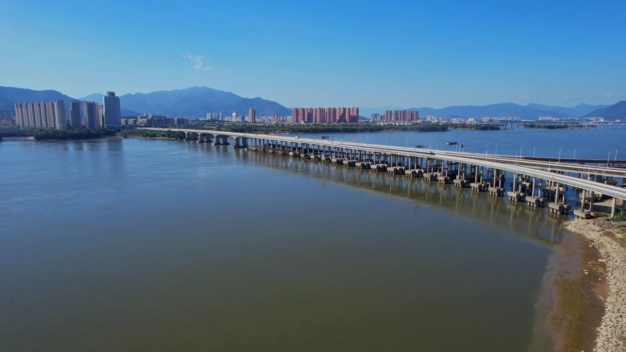 航拍福州橘园洲大桥景观 7