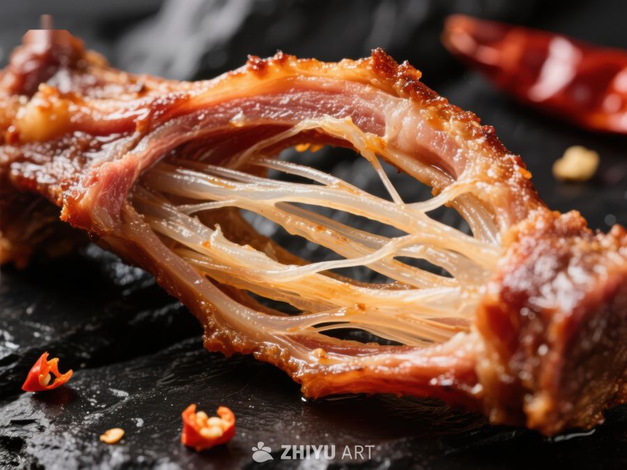 酥脆烤肉，辣椒点缀
