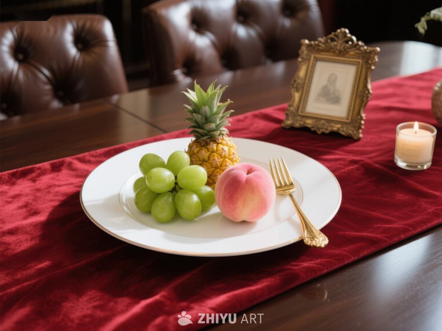 精致餐桌上的水果与装饰 356