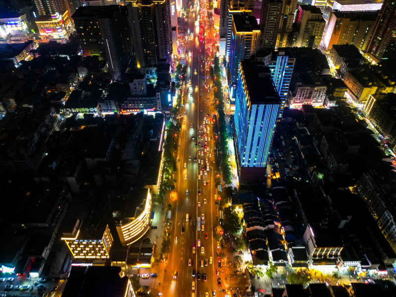 湖南长沙城市风光航拍摄影图