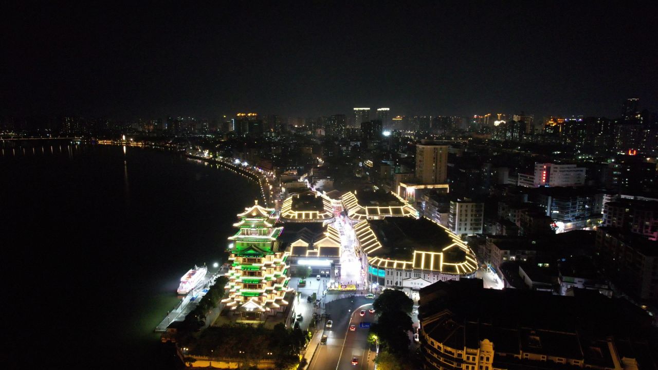 广东惠州城市风光航拍 