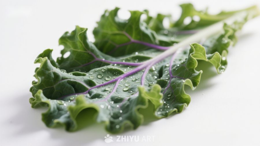 紫茎羽衣甘蓝叶片特写