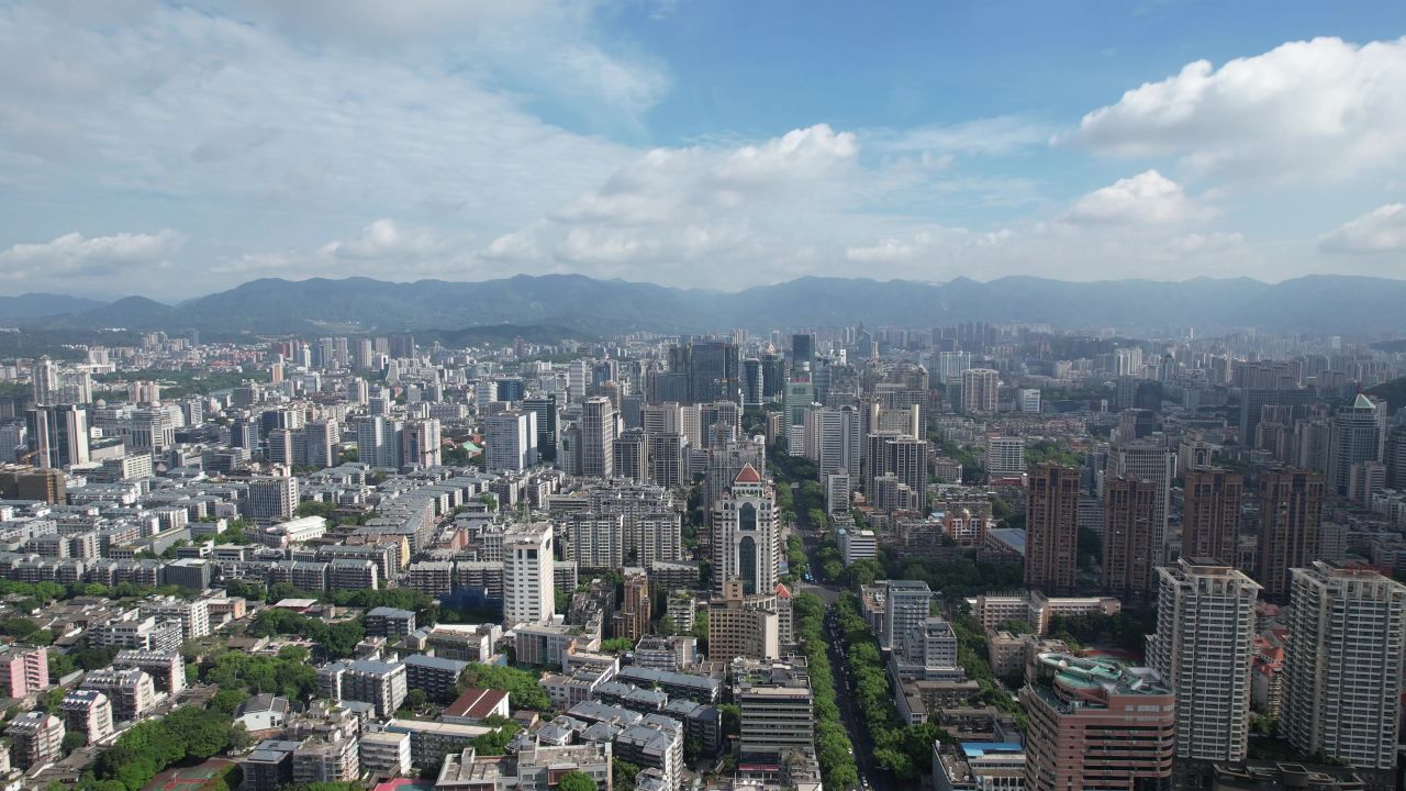 福建福州城市风光航拍 