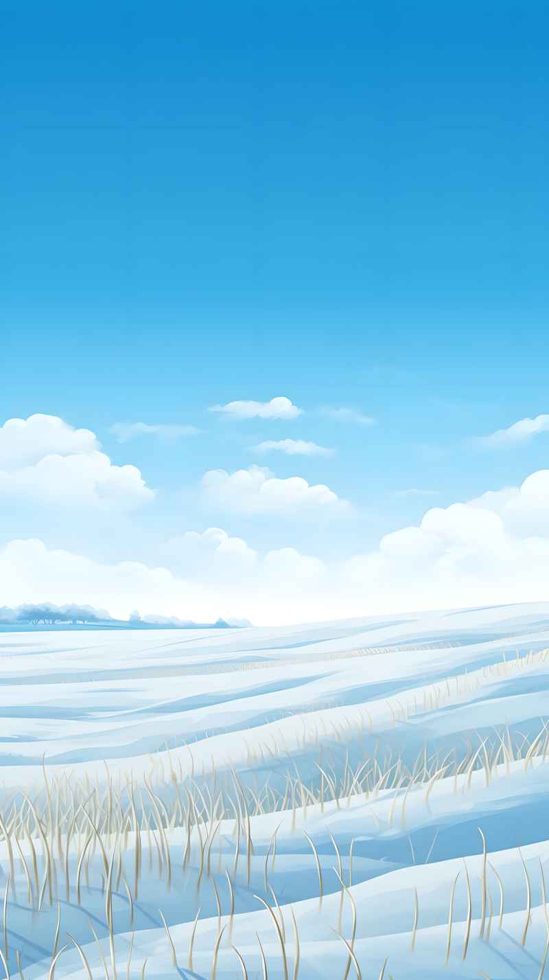 冬季唯美雪景创业插画 130
