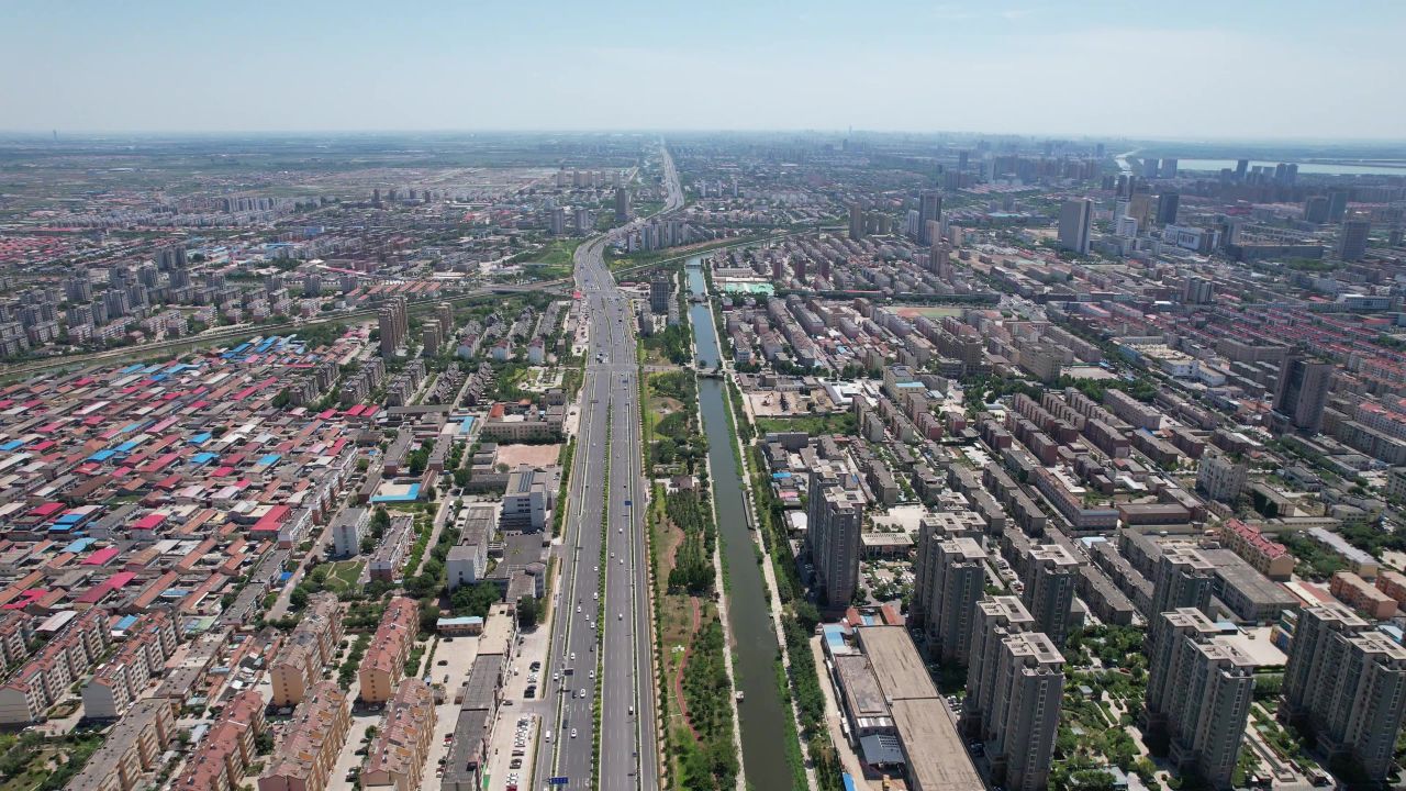 山东东营城市建设城市大景航拍