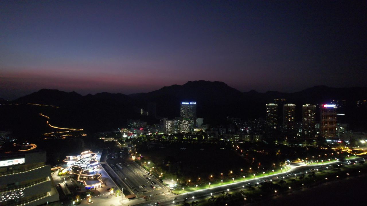 广东珠海城市风光航拍 