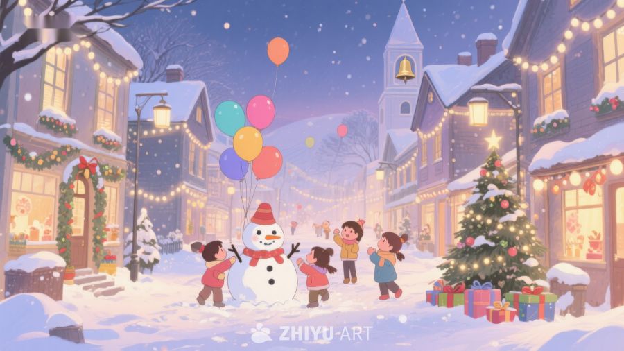 冬日雪景中的欢乐圣诞 25