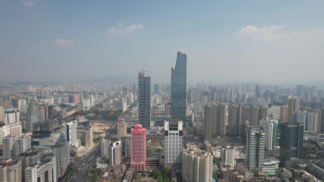  云南昆明恒隆广场地标建筑航拍 