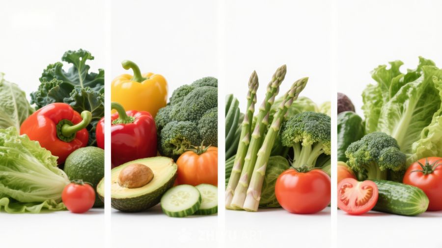 新鲜蔬菜拼贴展示