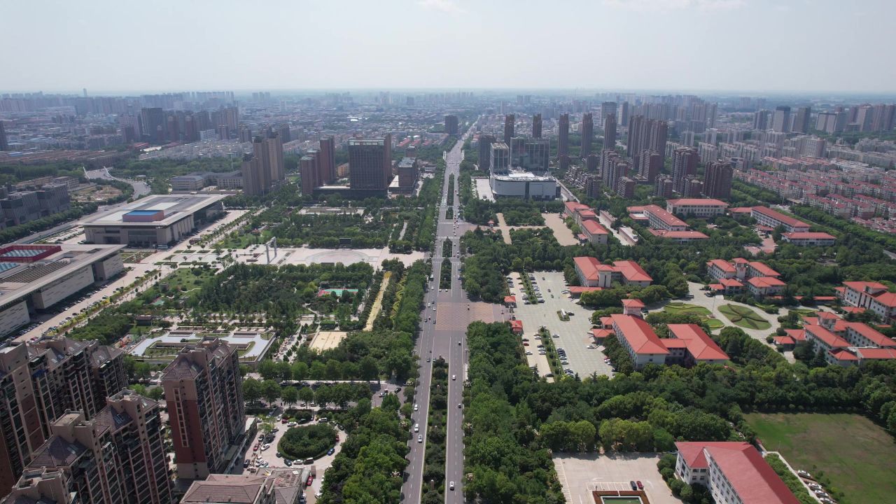 河南许昌城市风光地标建筑航拍 