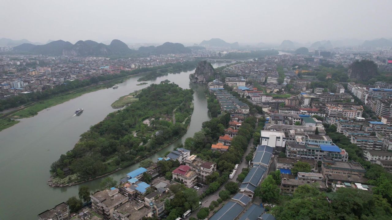 广西桂林山水风光航拍 