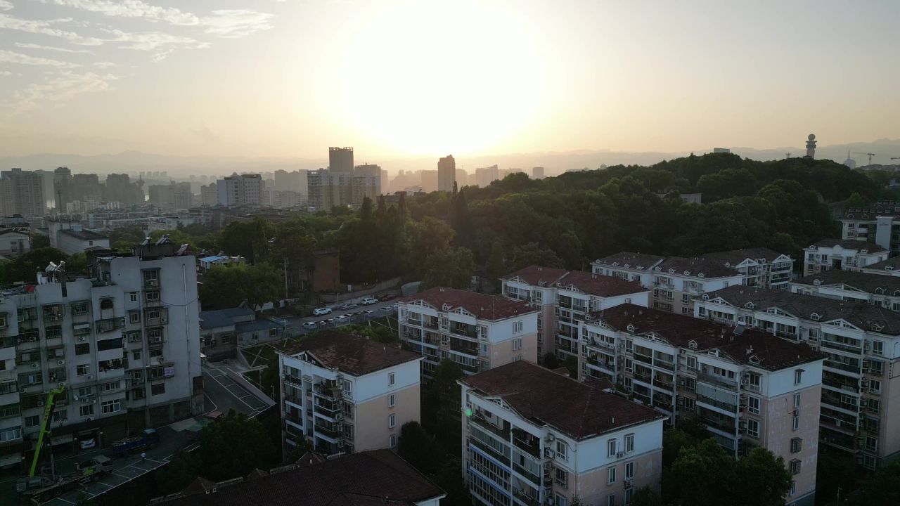 湖北宜昌城市风光航拍 